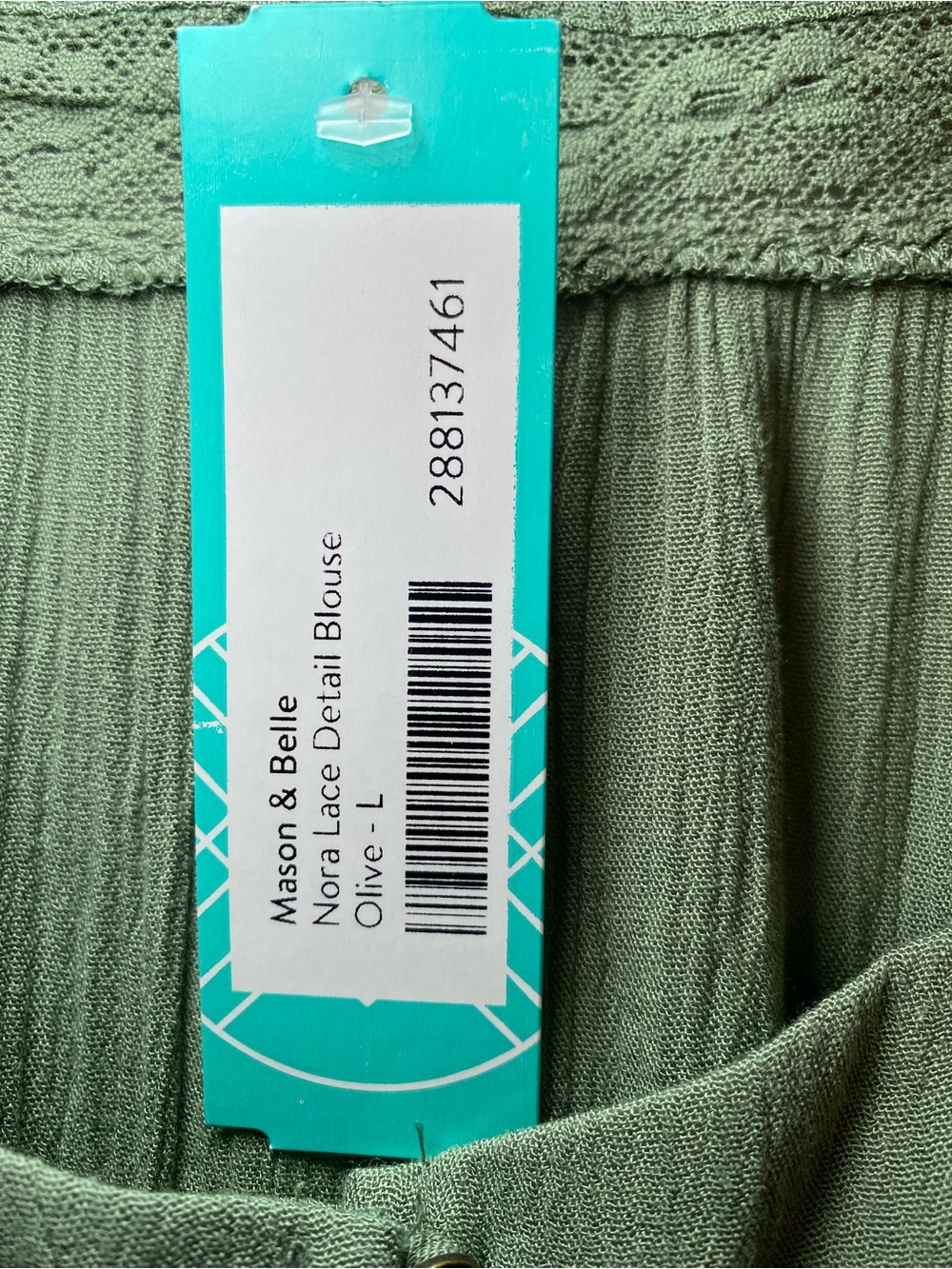 Stitchfix Mason and Belle Elegant Green Button-Down Women's Top L - Picture 14 of 16
